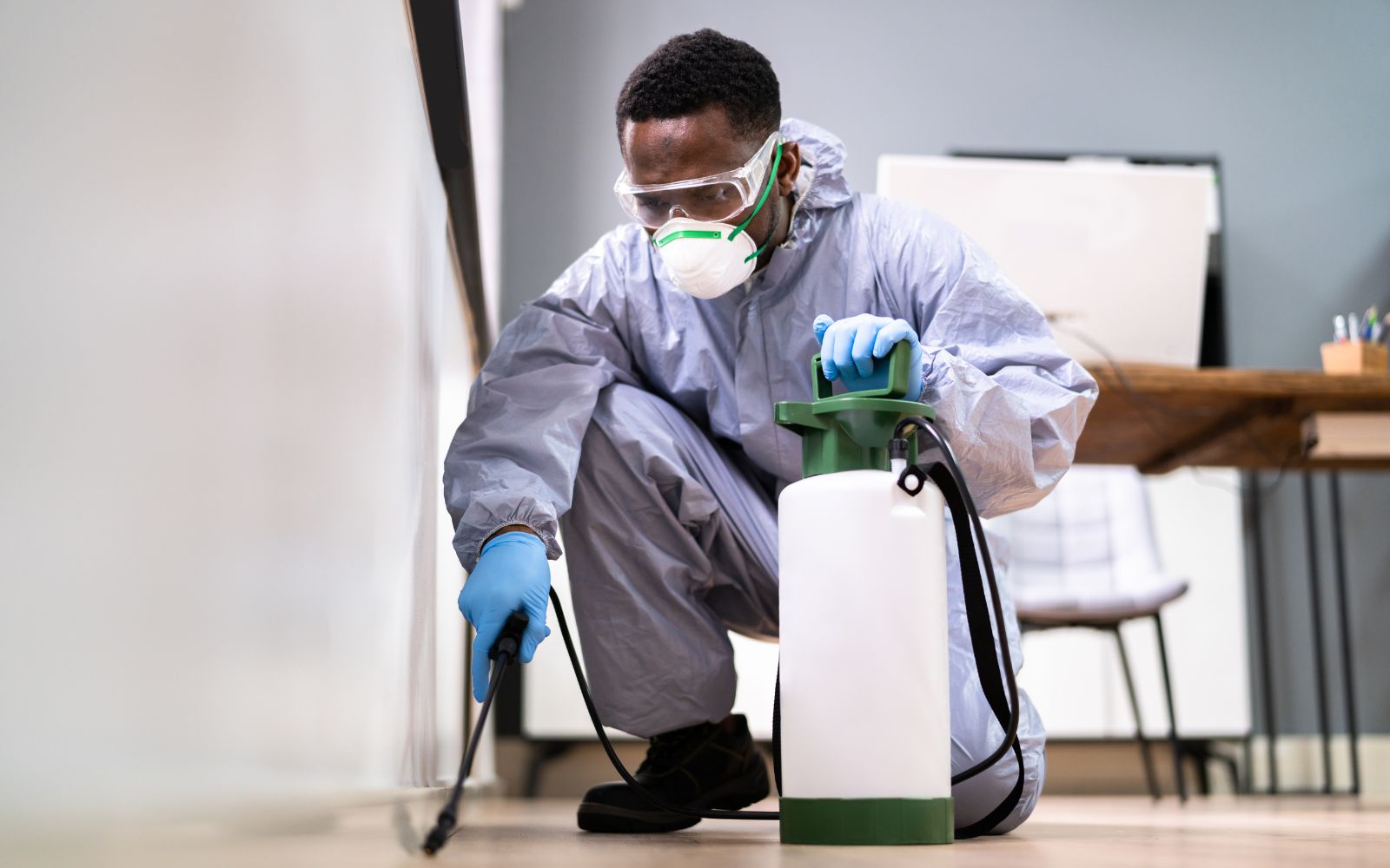 pest control expert conducting service