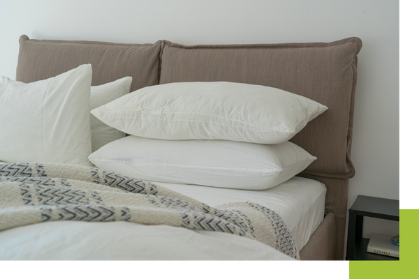 bed with white sheets